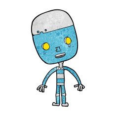 cartoon sad robot N8