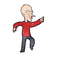 cartoon angry old man N127