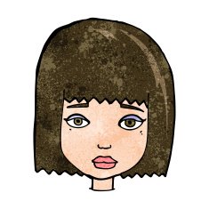 cartoon female face N123