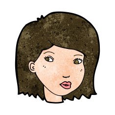 cartoon female face N124