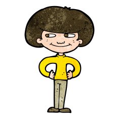 cartoon boy with hands on hips N8