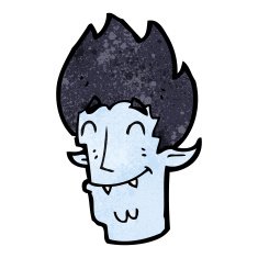 cartoon happy vampire head N8