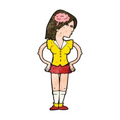 cartoon intelligent woman N16