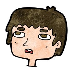 cartoon unhappy face N15