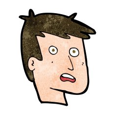 cartoon unhappy face N16