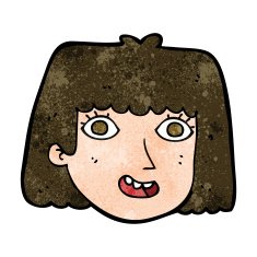 cartoon happy female face N152
