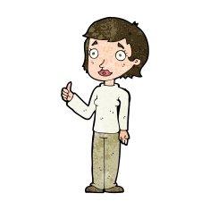 cartoon woman giving thumbs up symbol N55
