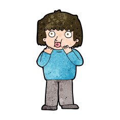 cartoon worried boy N27