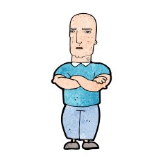 cartoon annoyed bald man N8