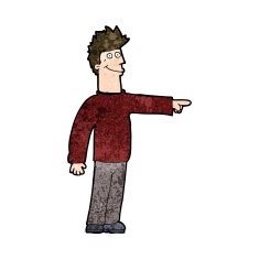 cartoon happy pointing man N16
