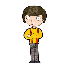 cartoon staring boy N19
