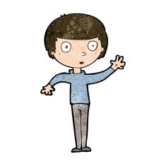 cartoon staring boy N20