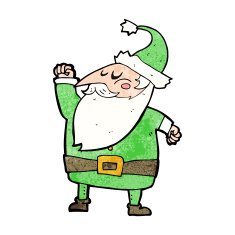 cartoon santa claus punching air N16