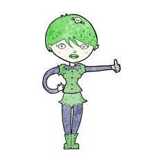 cartoon vampire girl giving thumbs up symbol N8