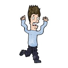 cartoon terrified man N217