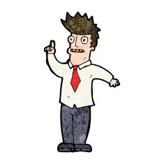 cartoon man with idea N135