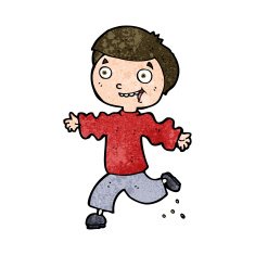 cartoon excited boy N129