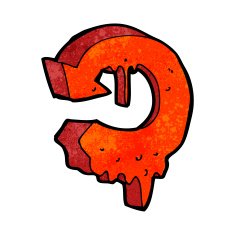 cartoon melting arrow symbol N6