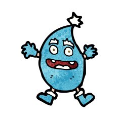 cartoon funny water drop creature N2