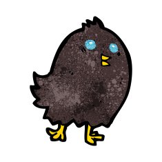 cartoon spooky black bird N2