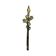 cartoon flowering spear N7