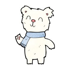 cartoon cute polar bear cub N16