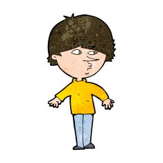 cartoon suspicious man looking over shoulder N9