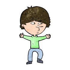 cartoon suspicious man N34