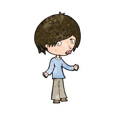 cartoon confused woman N99