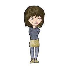 cartoon happy woman N222