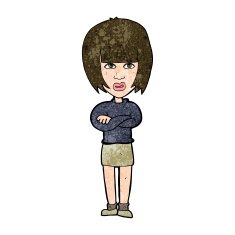 cartoon annoyed woman N162