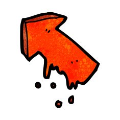 cartoon slimy pointing arrow symbol N9
