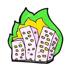 cartoon burning buildings N9