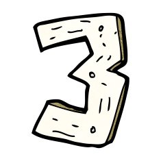 cartoon wooden number N38