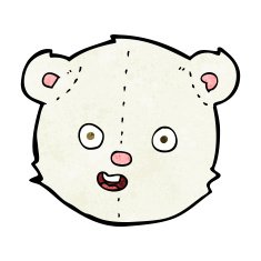 cartoon polar teddy bear head N3