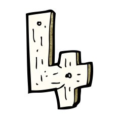 cartoon wooden number N40