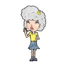 Cartoon Woman Waving N278
