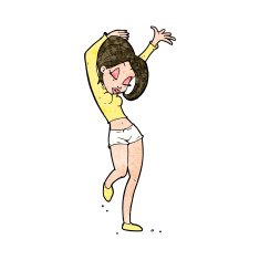 cartoon pretty woman dancing N15