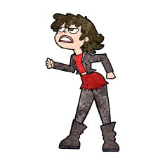 cartoon angry biker girl N9