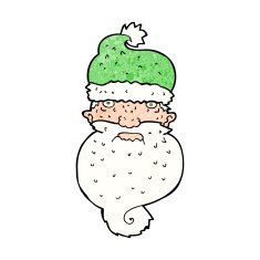 cartoon grim santa face N9