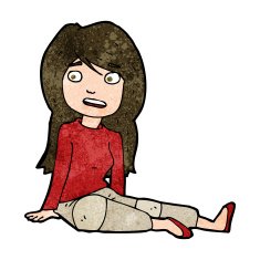 cartoon girl sitting on floor N8