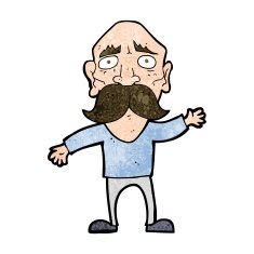 cartoon worried old man N17
