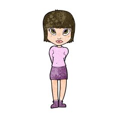 Cartoon Woman Standing N22