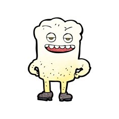 cartoon tooth looking smug N12