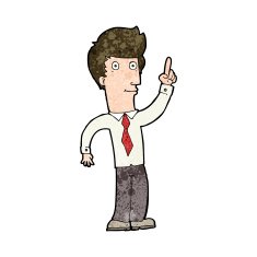 cartoon friendly man with idea N9