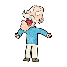 cartoon terrified old man N16