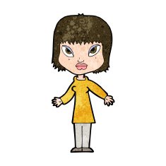 cartoon woman with open arms N81