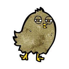 funny cartoon bird N150