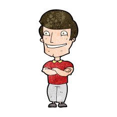 cartoon grinning man N76