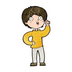 cartoon boy with idea N72